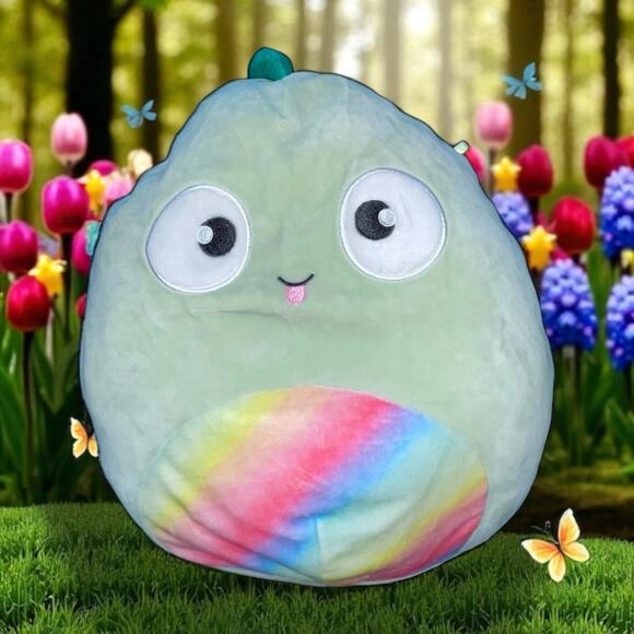 Squishmallows Plush Pillow Lizard Chameleon Kent Rainbow Stuffed Nursery 12” - Picture 8 of 8